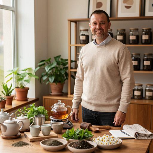 Relaxujúca atmosféra s pohárom bylinkového čaju a sviečkami v pozadí.
